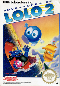 Adventures of Lolo 2 for the NES Front Cover Box Scan