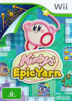 Kirby's Epic Yarn for the Nintendo Wii Front Cover Box Scan