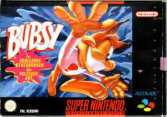 Bubsy in: Claws Encounters of the Furred Kind for the Super Nintendo Front Cover Box Scan