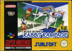 Bugs Bunny: Rabbit Rampage for the Super Nintendo Front Cover Box Scan