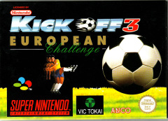 Kick Off 3: European Challenge for the Super Nintendo Front Cover Box Scan