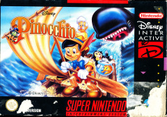 Pinocchio (Disney's) for the Super Nintendo Front Cover Box Scan