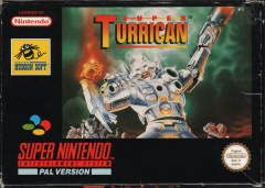 Super Turrican for the Super Nintendo Front Cover Box Scan