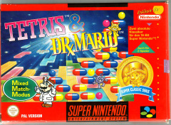 Tetris & Dr. Mario for the Super Nintendo Front Cover Box Scan