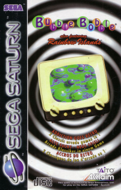 Bubble Bobble also featuring Rainbow Islands for the Sega Saturn Front Cover Box Scan