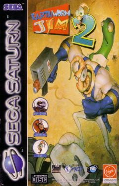 Earthworm Jim 2 for the Sega Saturn Front Cover Box Scan