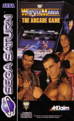 WWF Wrestlemania Arcade Game for the Sega Saturn Front Cover Box Scan
