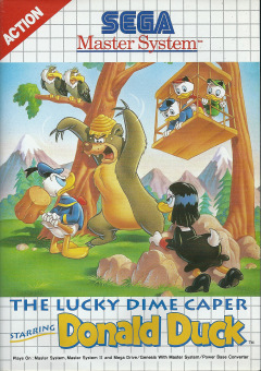 The Lucky Dime Caper starring Donald Duck for the Sega Master System Front Cover Box Scan