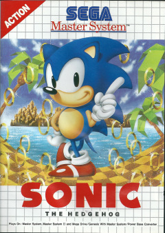 Sonic The Hedgehog for the Sega Master System Front Cover Box Scan