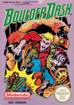 Boulder Dash for the NES Front Cover Box Scan