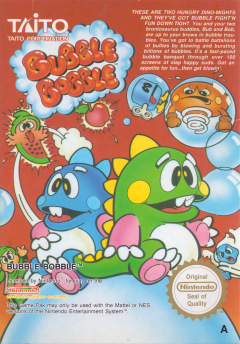 Bubble Bobble for the NES Front Cover Box Scan