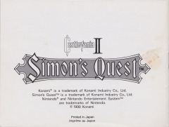 Scan of Castlevania II: Simon