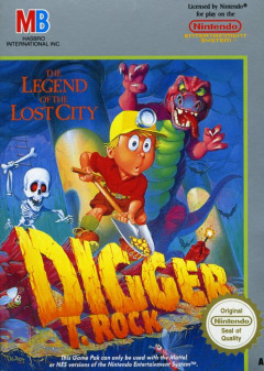 Digger T. Rock: The Legend of the Lost City for the NES Front Cover Box Scan