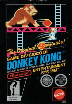 Donkey Kong for the NES Front Cover Box Scan