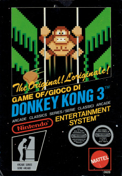 Donkey Kong 3 for the NES Front Cover Box Scan