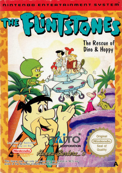 The Flintstones: The Rescue of Dino & Hoppy for the NES Front Cover Box Scan