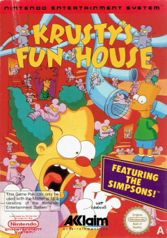 Krusty's Fun House for the NES Front Cover Box Scan