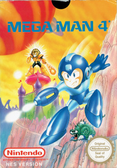 Mega Man 4 for the NES Front Cover Box Scan
