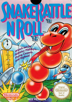 Snake Rattle n Roll for the NES Front Cover Box Scan