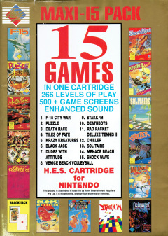 Maxi-15 Pack for the NES Front Cover Box Scan