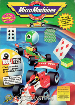 Micro Machines for the NES Front Cover Box Scan