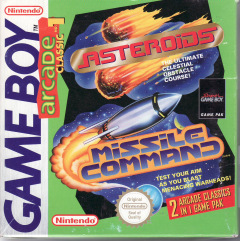 Arcade Classic No. 1: Asteroids & Missile Command for the Nintendo Game Boy Front Cover Box Scan