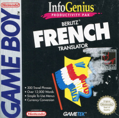 InfoGenius Productivity Pak: Berlitz French Translator for the Nintendo Game Boy Front Cover Box Scan