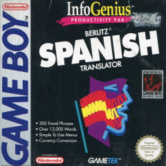 InfoGenius Productivity Pak: Berlitz Spanish Translator for the Nintendo Game Boy Front Cover Box Scan
