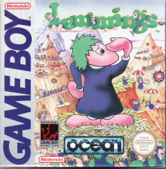 Lemmings for the Nintendo Game Boy Front Cover Box Scan