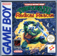 Teenage Mutant Hero Turtles III: Radical Rescue for the Nintendo Game Boy Front Cover Box Scan