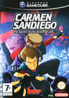 Carmen Sandiego: The Secret of the Stolen Drums for the Nintendo GameCube Front Cover Box Scan