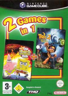 2 Games in 1: Der SpongeBob Schwammkopf Film + Tak 2: Der Stab der Träume for the Nintendo GameCube Front Cover Box Scan