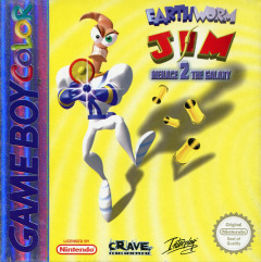 Earthworm Jim: Menace 2 the Galaxy for the Nintendo Game Boy Color Front Cover Box Scan