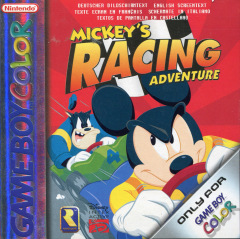 Mickey's Racing Adventure for the Nintendo Game Boy Color Front Cover Box Scan