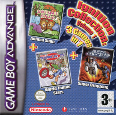 Ignition Collection: Volume 1: 3 Games in 1: Animal Snap + World Tennis Stars + Super Dropzone for the Nintendo Game Boy Advance Front Cover Box Scan