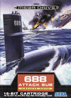 688 Attack Sub for the Sega Mega Drive Front Cover Box Scan