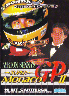 Ayrton Senna's Super Monaco GP II for the Sega Mega Drive Front Cover Box Scan