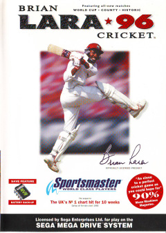 Brian Lara Cricket 96 for the Sega Mega Drive Front Cover Box Scan