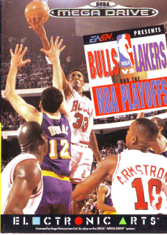 Bulls vs. Lakers and the NBA Playoffs for the Sega Mega Drive Front Cover Box Scan