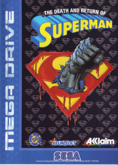 The Death and Return of Superman for the Sega Mega Drive Front Cover Box Scan