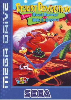 Desert Demolition: Road Runner and Wile E. Coyote for the Sega Mega Drive Front Cover Box Scan