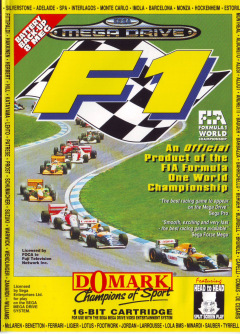 F1 for the Sega Mega Drive Front Cover Box Scan