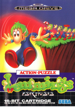 Lemmings for the Sega Mega Drive Front Cover Box Scan