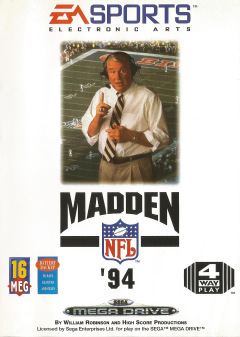 Madden NFL '94 for the Sega Mega Drive Front Cover Box Scan