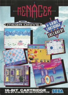 Menacer 6-Game Cartridge for the Sega Mega Drive Front Cover Box Scan