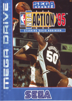 NBA Action '95 starring David Robinson for the Sega Mega Drive Front Cover Box Scan