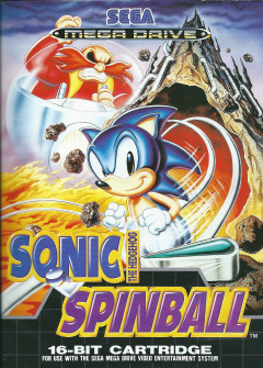 Sonic Spinball for the Sega Mega Drive Front Cover Box Scan