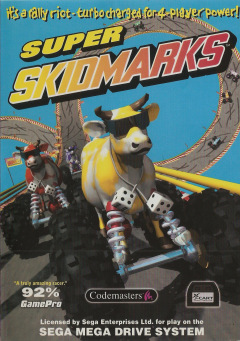 Super Skidmarks for the Sega Mega Drive Front Cover Box Scan