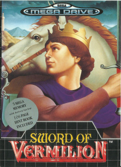 Sword of Vermilion for the Sega Mega Drive Front Cover Box Scan