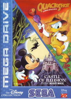 Castle of Illusion starring Mickey Mouse + QuackShot starring Donald Duck: The Disney Collection for the Sega Mega Drive Front Cover Box Scan